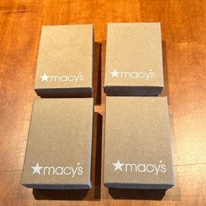 4 Macys jewelry gift boxes 2 inches by 3 inches Perfect condition